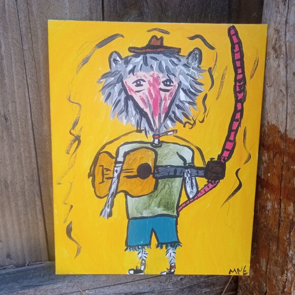 Possum Playing Guitar painting - Picture 2 of 12